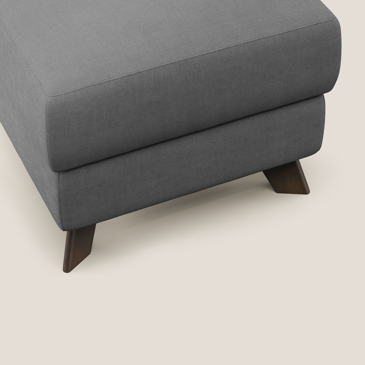 Moon Pouf contenitore e piedini alti in tessuto morbido impermeabile T02 grigio - divitt.sbs