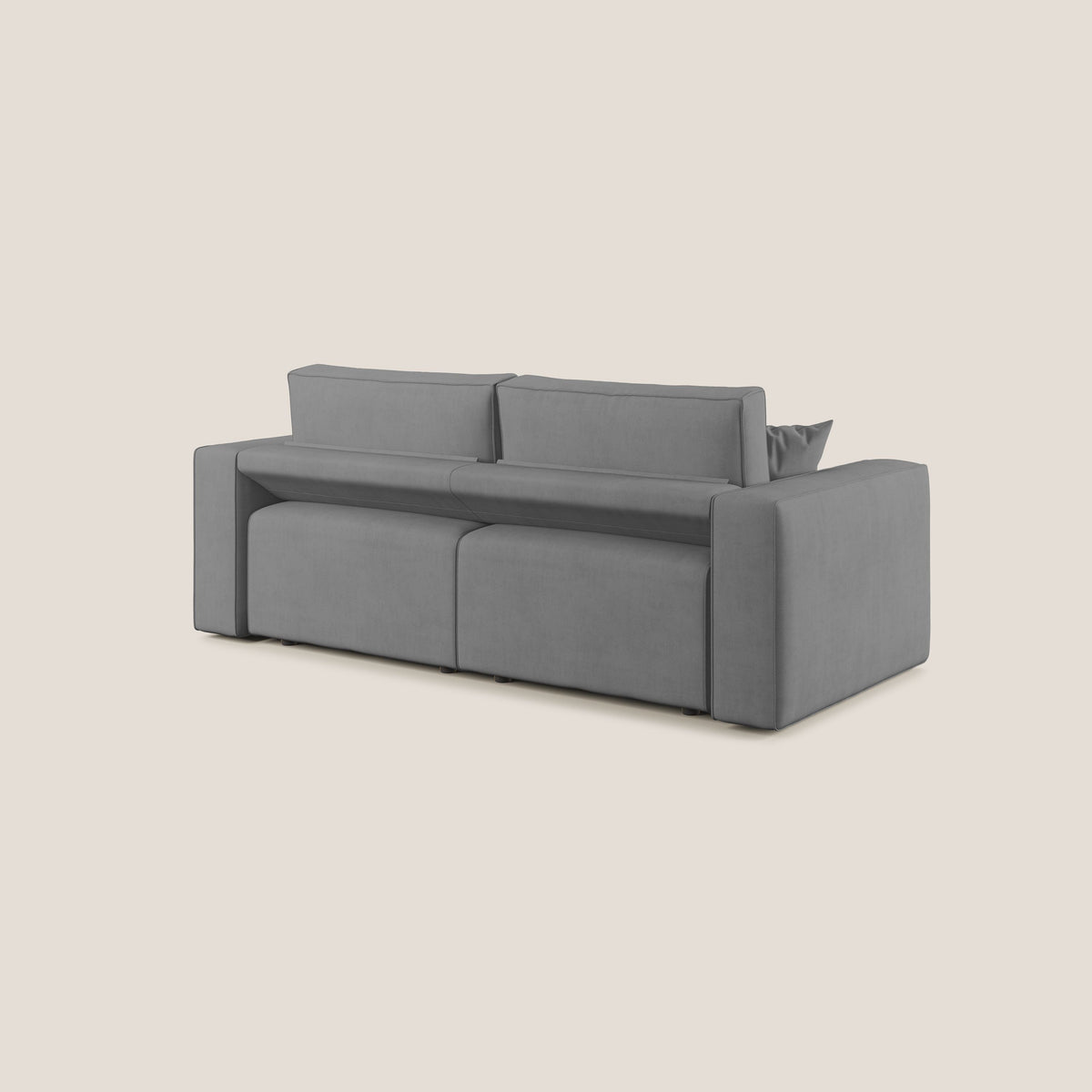 Morfeo divano con sedute estraibili in morbido tessuto impermeabile T02 grigio - divitt.sbs