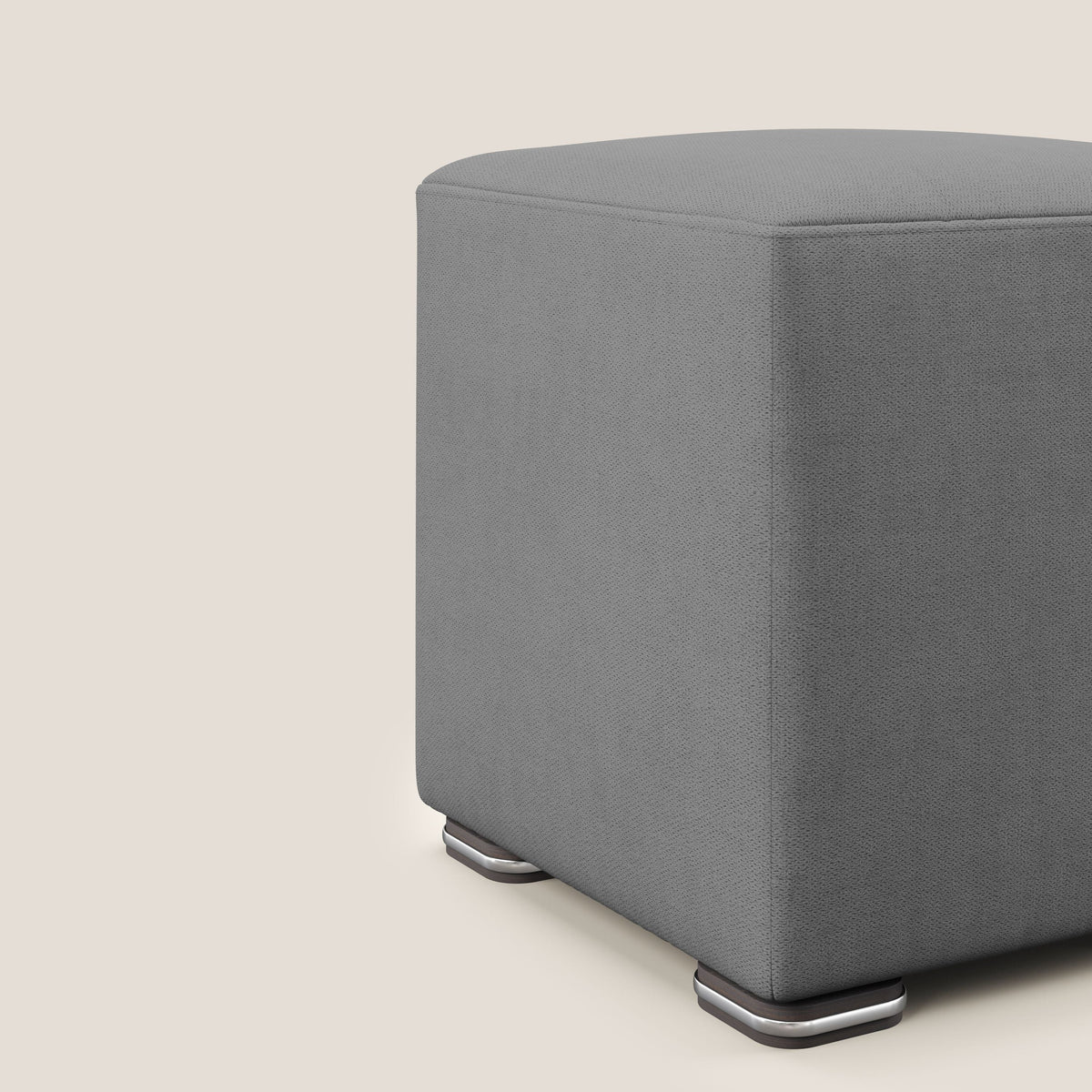 Cube pouf in tessuto morbido impermeabile T02 grigio - divitt.sbs