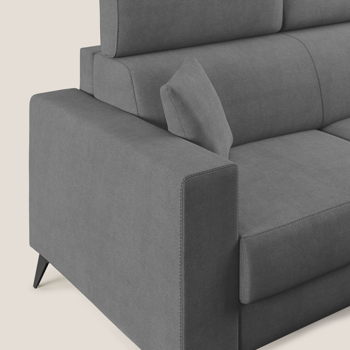 Pegaso divano letto con poggiatesta reclinabili e rivestimento T02 grigio - divitt.sbs