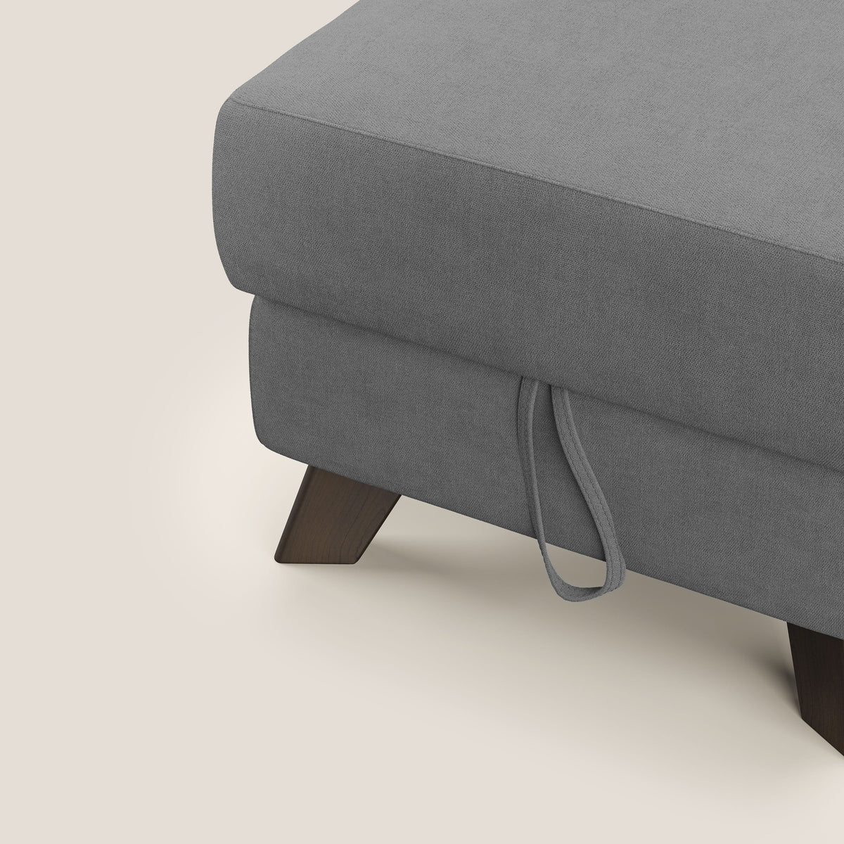 Moon Pouf contenitore e piedini alti in tessuto morbido impermeabile T02 grigio - divitt.sbs