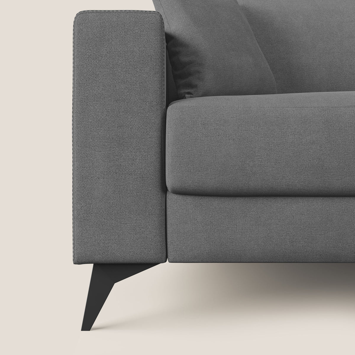 Pegaso divano letto angolare con poggiatesta reclinabili e rivestimento impermeabile T02 grigio - divitt.sbs