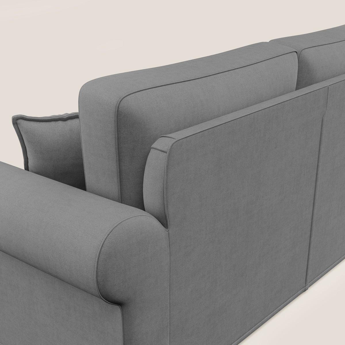 Lady divano classico in piuma d'oca realizzato con tessuto impermeabile T02 grigio - divitt.sbs