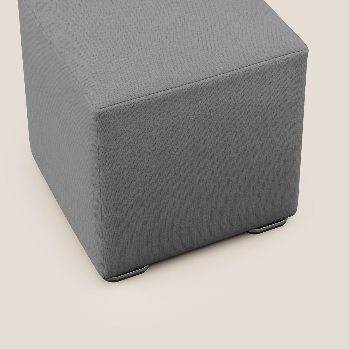 Cube pouf in tessuto morbido impermeabile T02 grigio - divitt.sbs