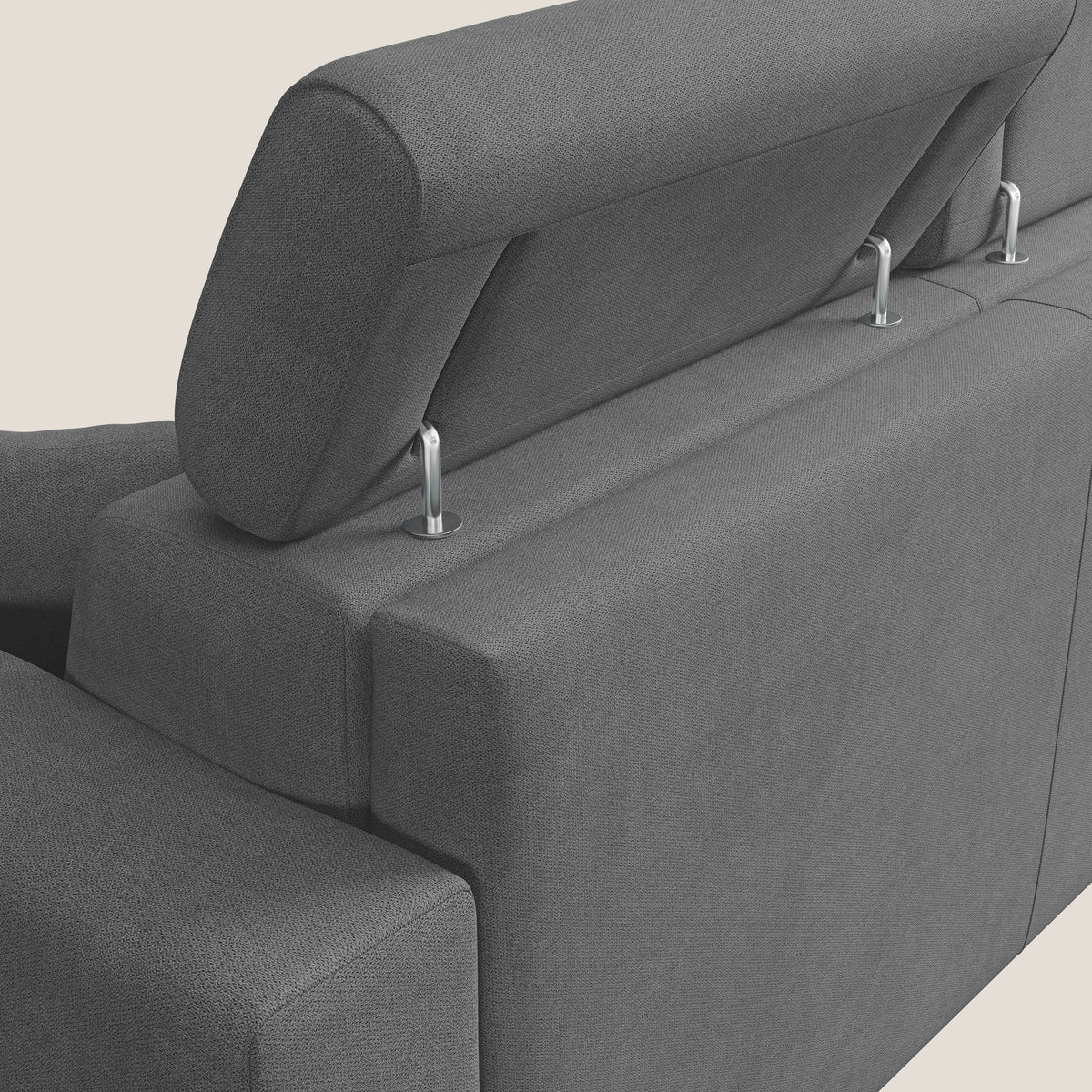 Pegaso divano letto con poggiatesta reclinabili e rivestimento T02 grigio - divitt.sbs