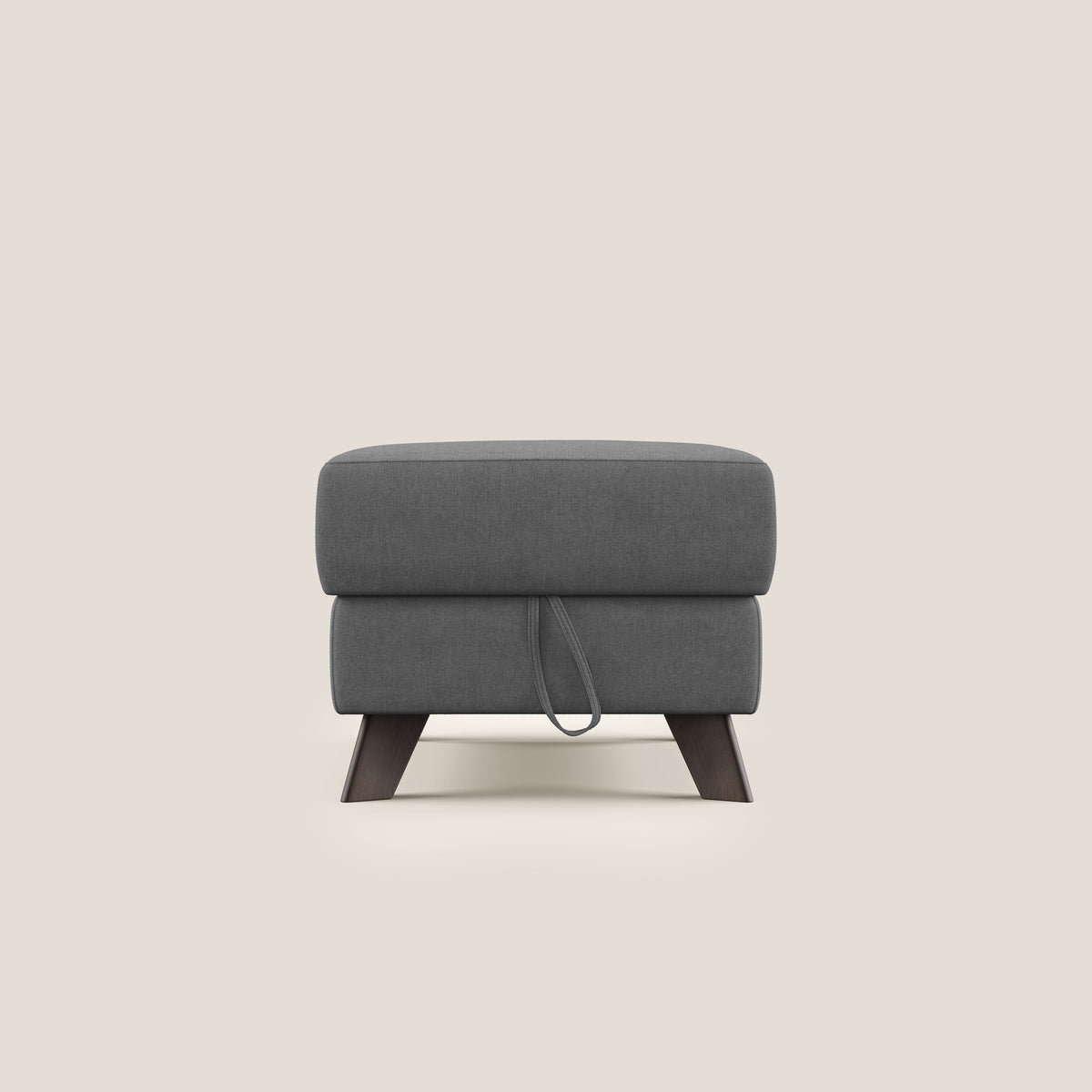 Moon Pouf contenitore e piedini alti in tessuto morbido impermeabile T02 grigio - divitt.sbs