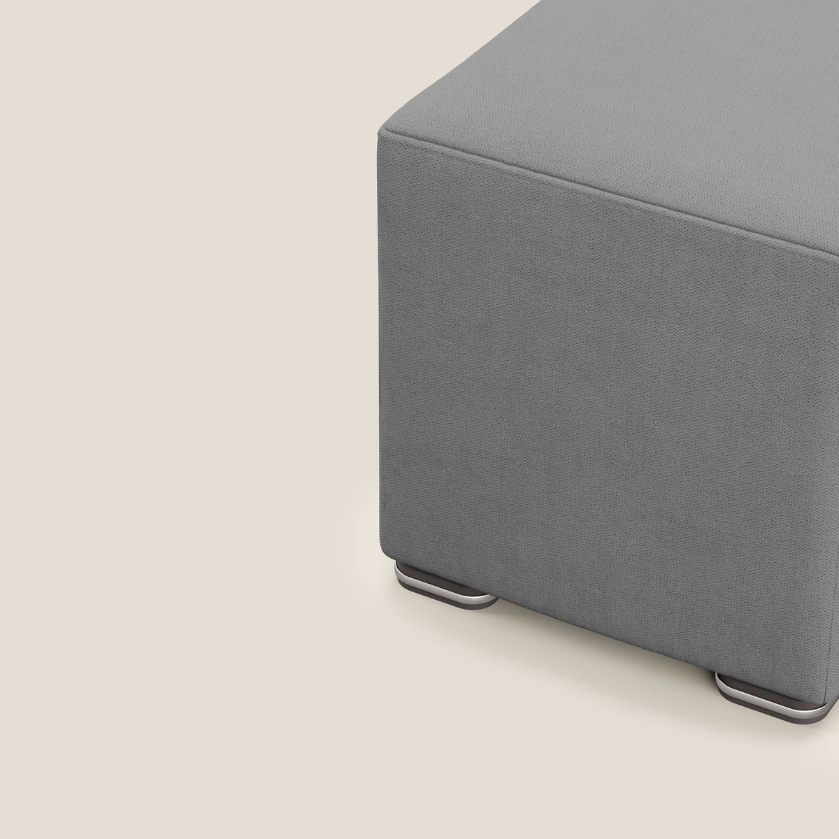Cube pouf in tessuto morbido impermeabile T02 grigio - divitt.sbs