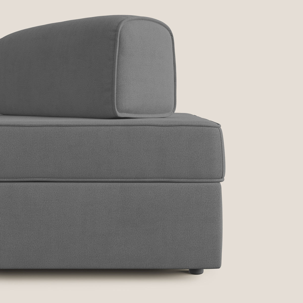 Liberty divano con pouf estraibile e schienali movibili in tessuto morbido impermeabile T02 grigio - divitt.sbs