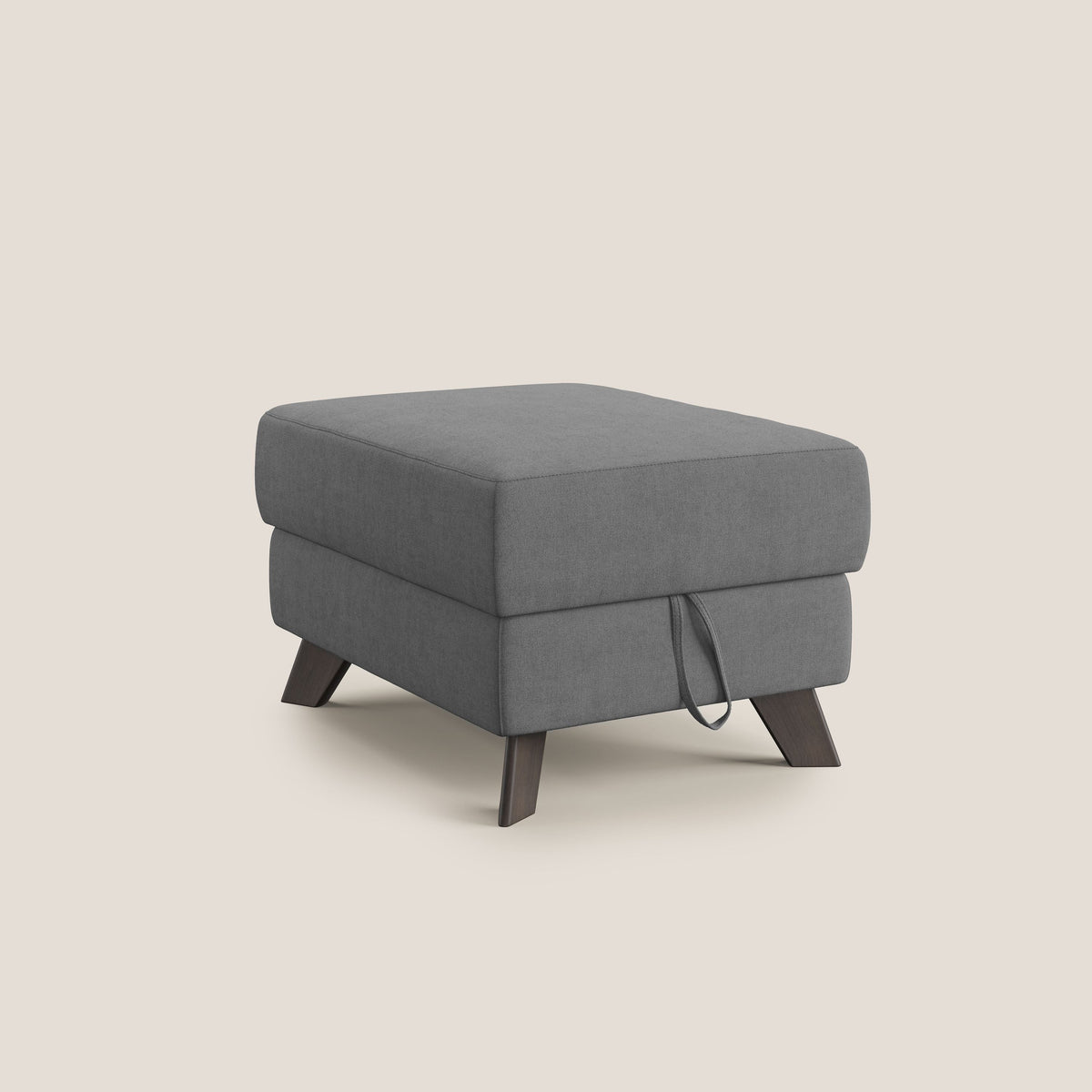 Moon Pouf contenitore e piedini alti in tessuto morbido impermeabile T02 grigio - divitt.sbs