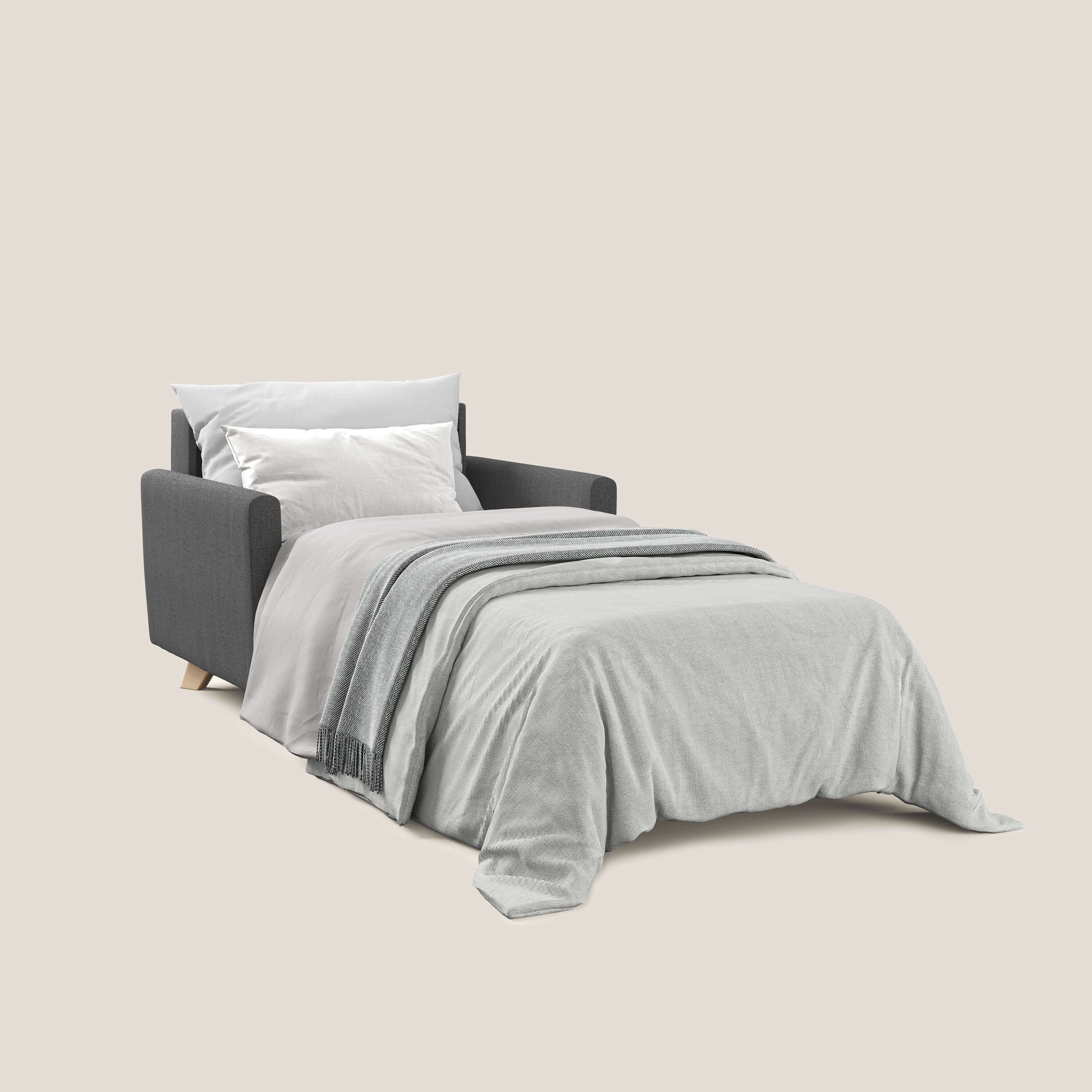 Edgar poltrona letto in tessuto felis impermeabile T03 grigio - divitt.sbs