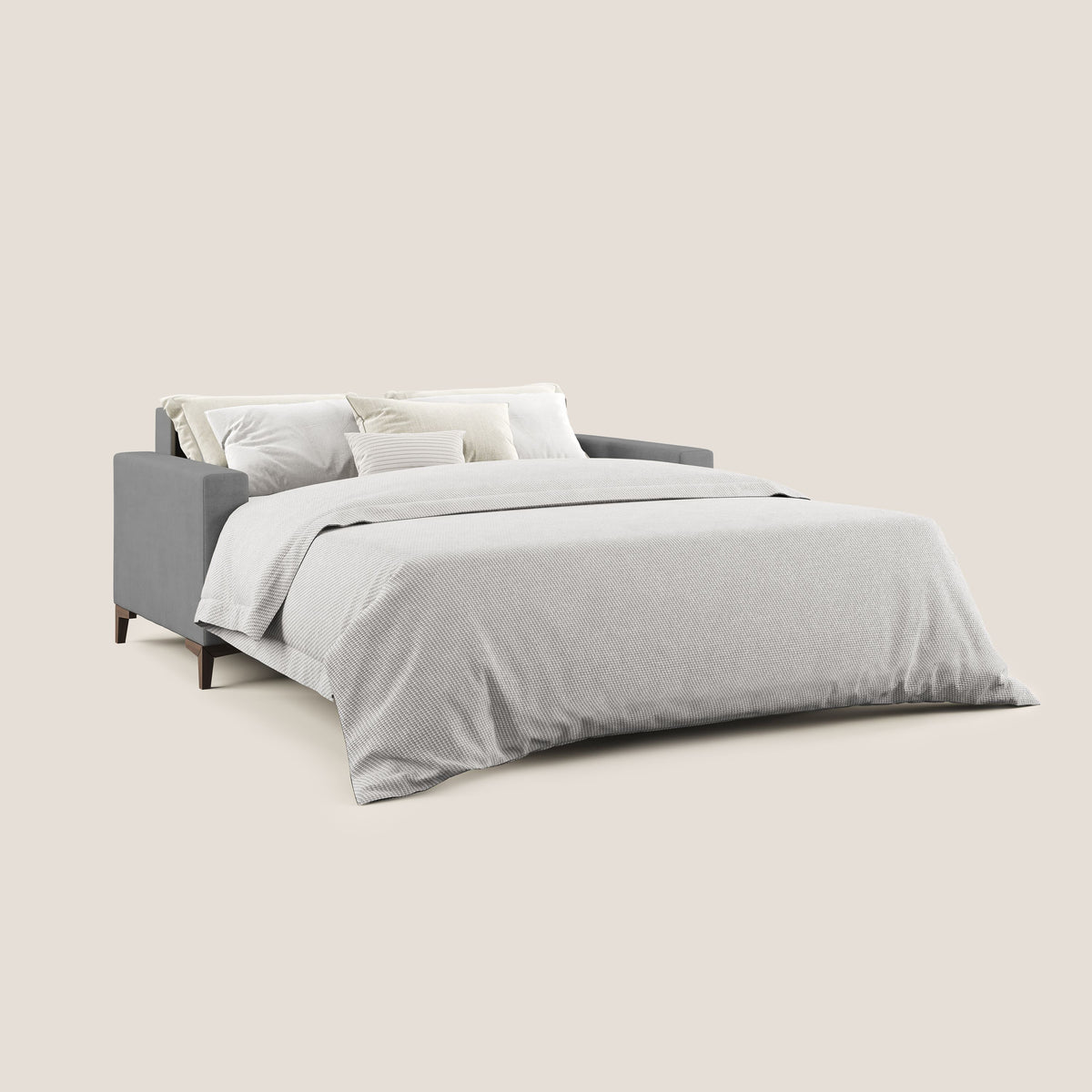 Kafka divano letto matrimoniale in morbido tessuto impermeabile T02 grigio - divitt.sbs