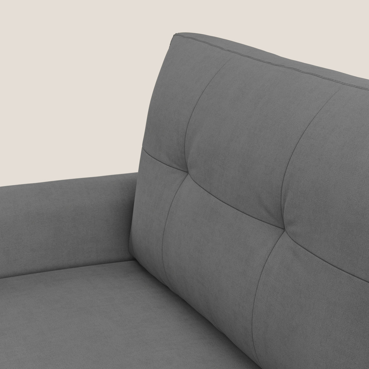 Callisto Divano letto angolare con penisola in tessuto morbido impermeabile T02 grigio - divitt.sbs