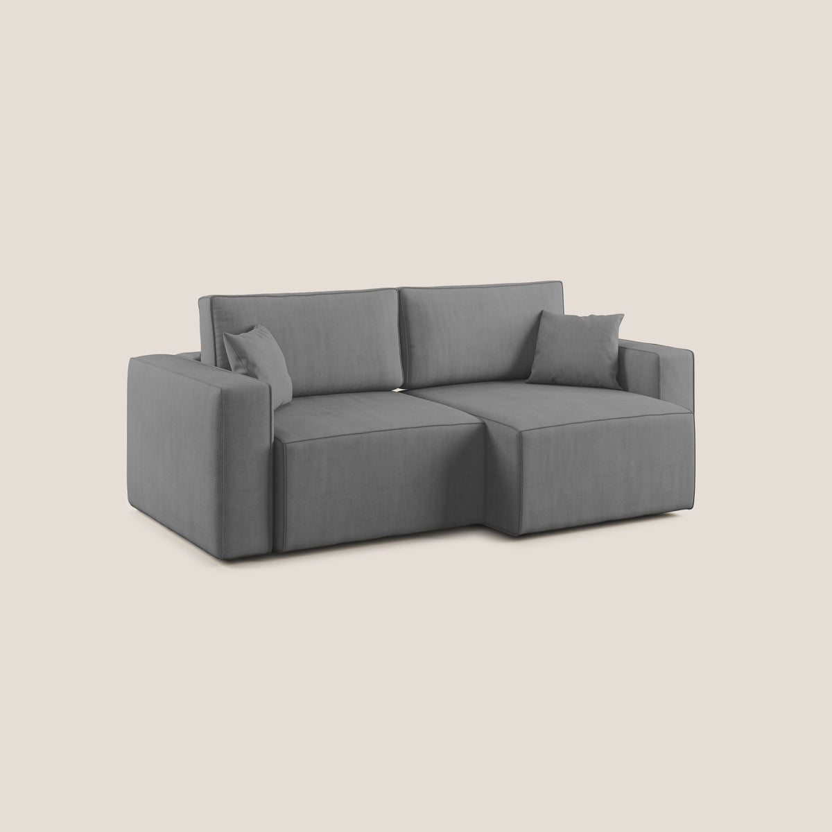Morfeo divano con sedute estraibili in morbido tessuto impermeabile T02 grigio - divitt.sbs