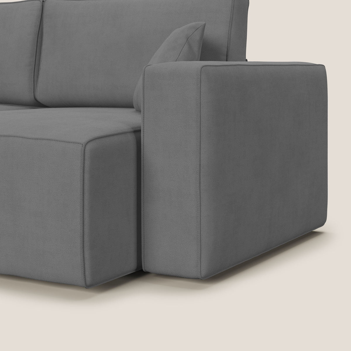 Morfeo divano con sedute estraibili in morbido tessuto impermeabile T02 grigio - divitt.sbs
