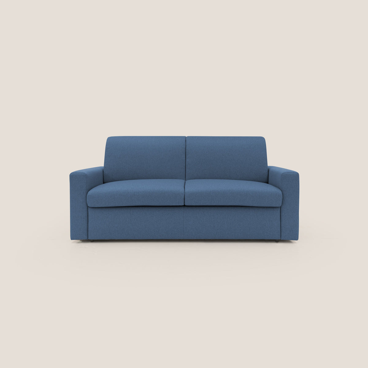 Kansas Divano letto matrimoniale alto 20 cm in tessuto impermeabile misto cotone T13 blu - divitt.sbs