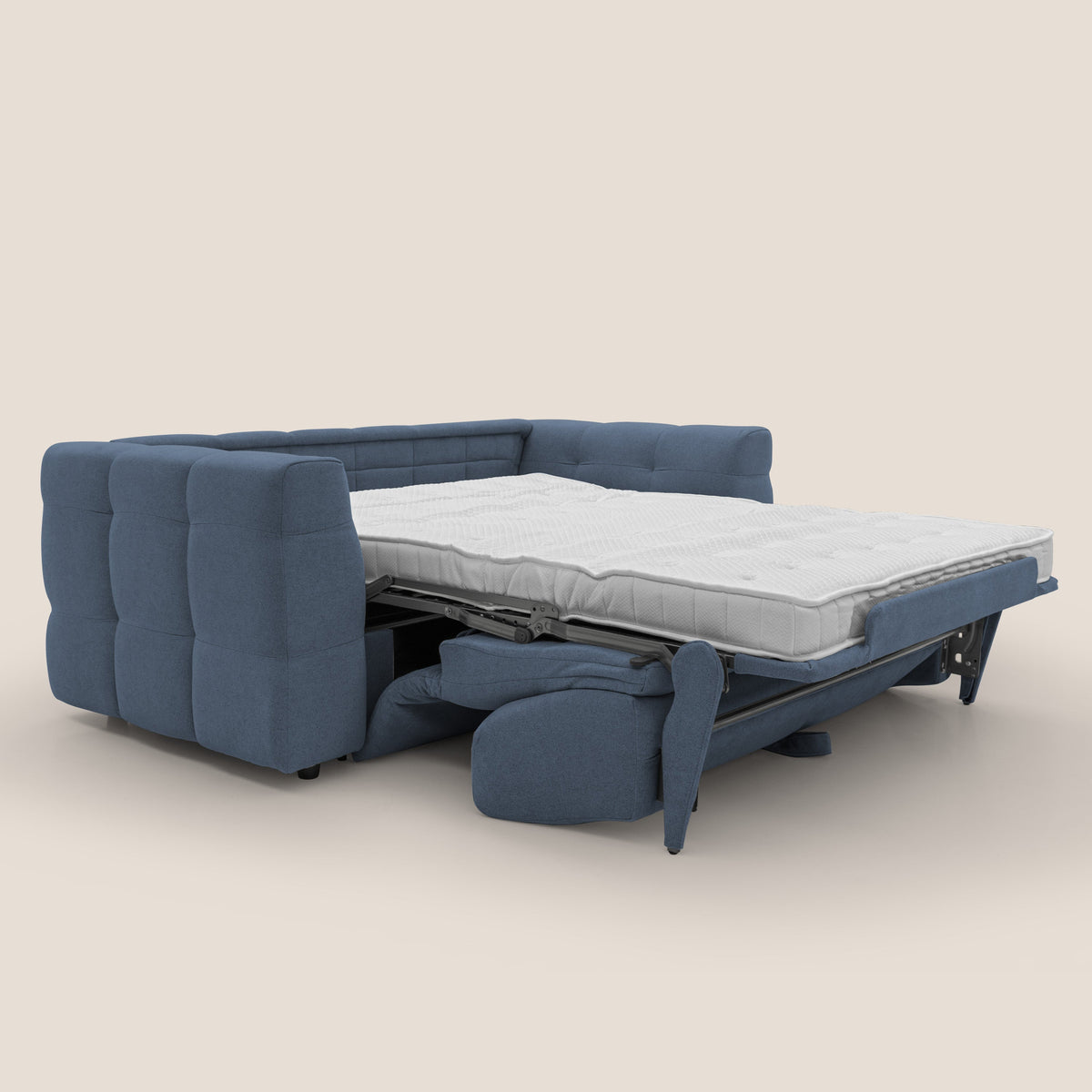 Tender Divano letto matrimoniale dal design innovativo in tessuto bouclet impermeabile T07 blu - divitt.sbs