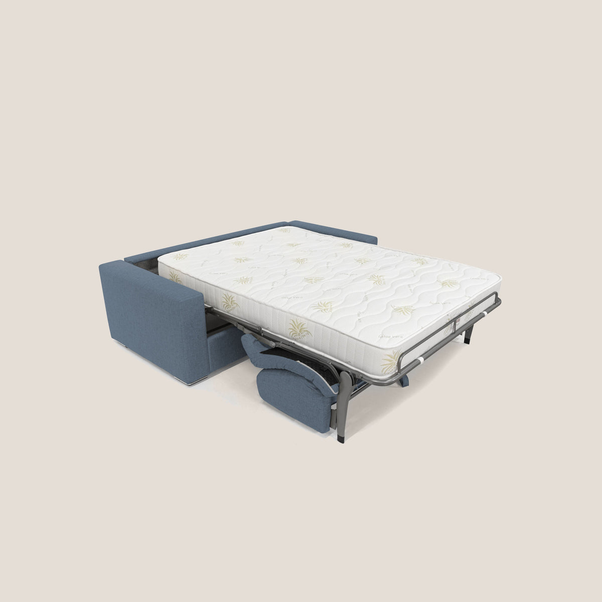 Nixon Divano letto matrimoniale con materasso 20 cm in tessuto impermeabile T03 blu - divitt.sbs