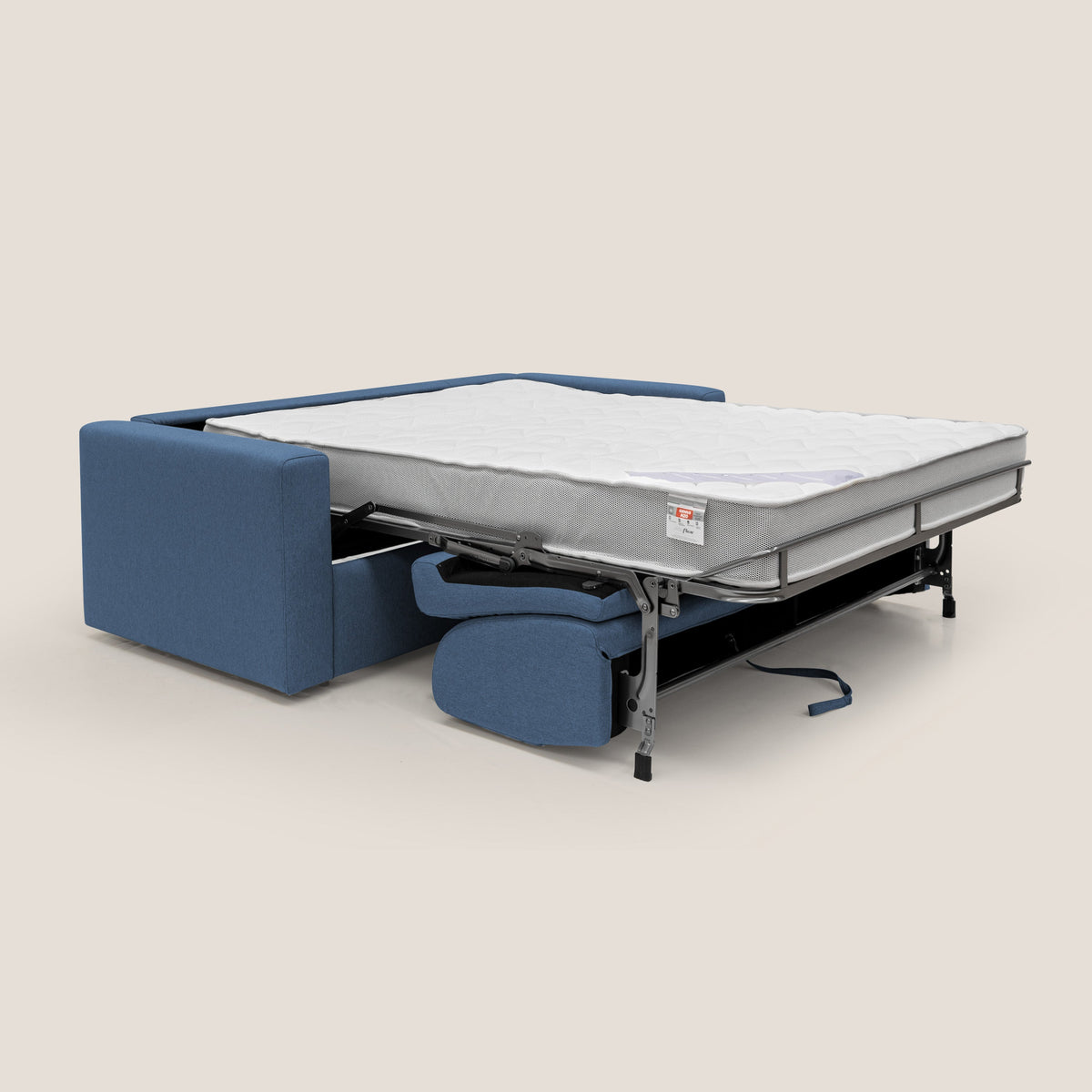 Kansas Divano letto matrimoniale alto 20 cm in tessuto impermeabile misto cotone T13 blu - divitt.sbs