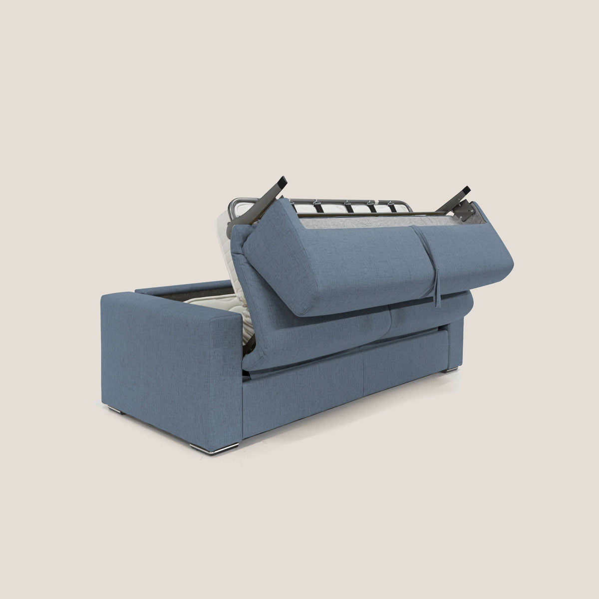 Nixon Divano letto matrimoniale con materasso 20 cm in tessuto impermeabile T03 blu - divitt.sbs