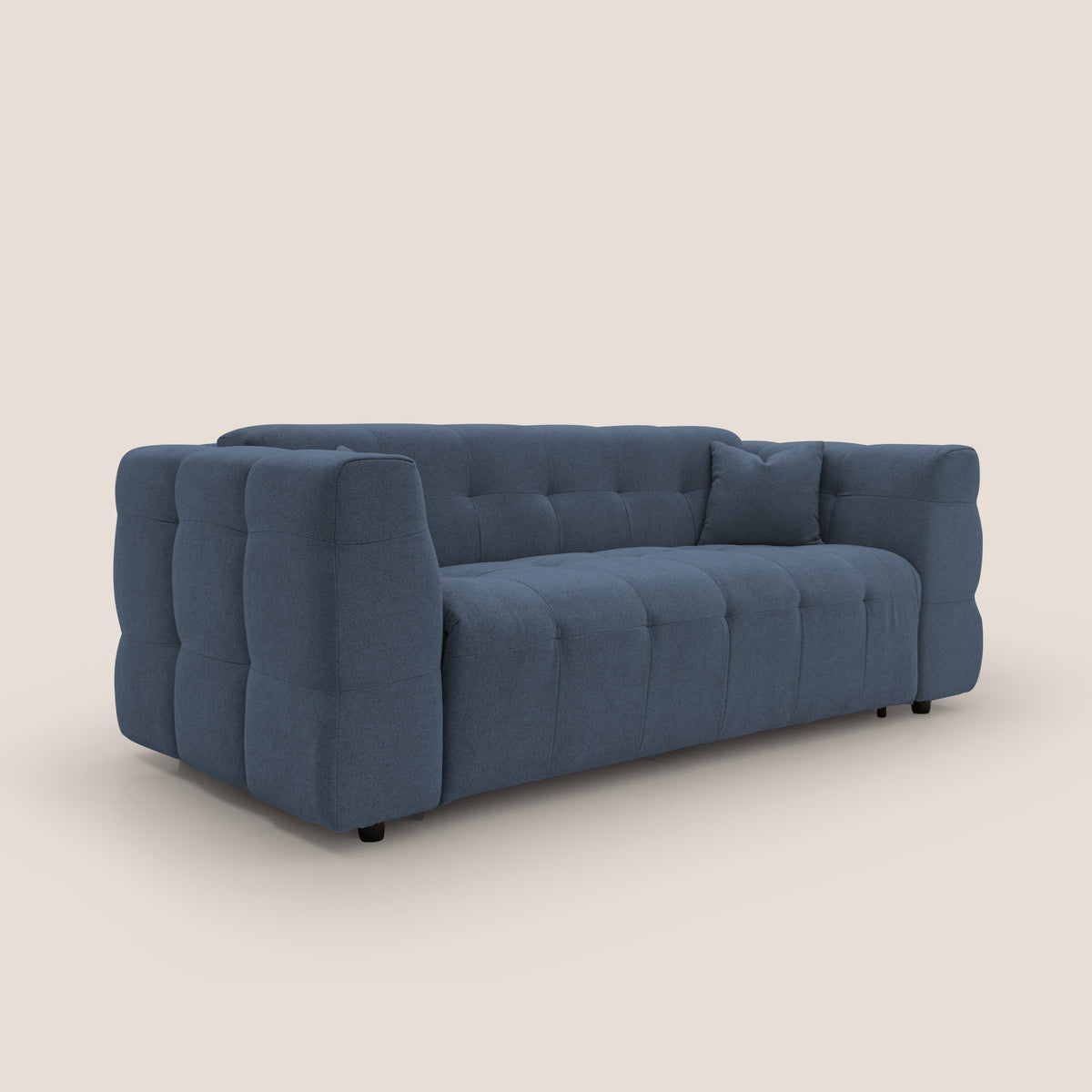Tender Divano letto matrimoniale dal design innovativo in tessuto bouclet impermeabile T07 blu - divitt.sbs