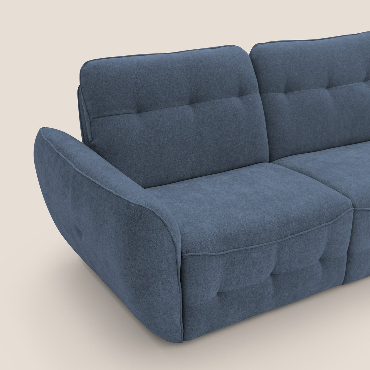 Cerbero divano 2 e 3 posti in morbido bouclé impermeabile T07 blu - divitt.sbs