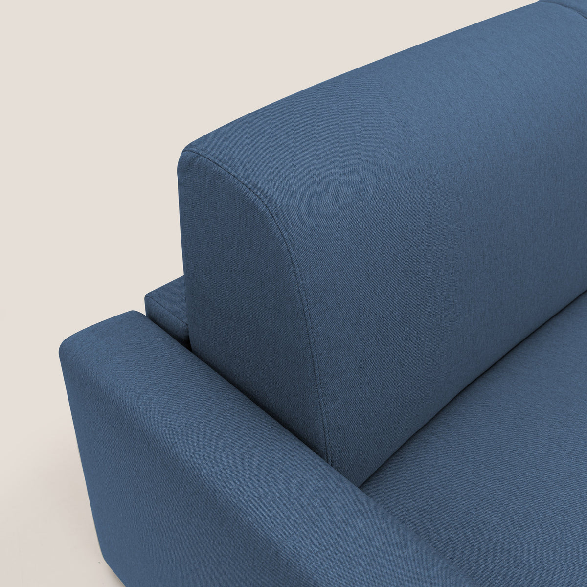 Kansas Divano letto matrimoniale alto 20 cm in tessuto impermeabile misto cotone T13 blu - divitt.sbs