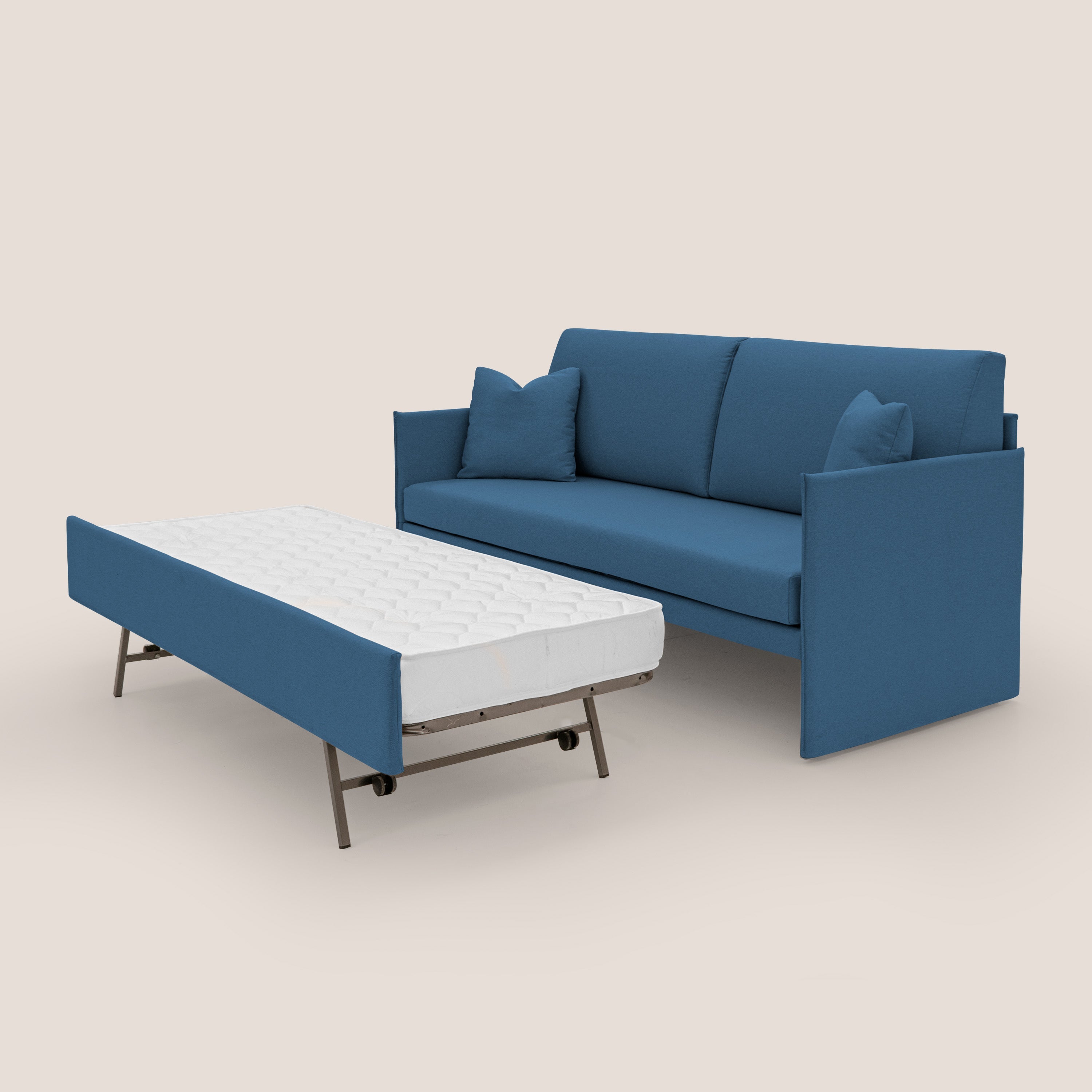 Tortona Divano duplex con doppio letto in tessuto simil cotone impermeabile T13 blu - divitt.sbs