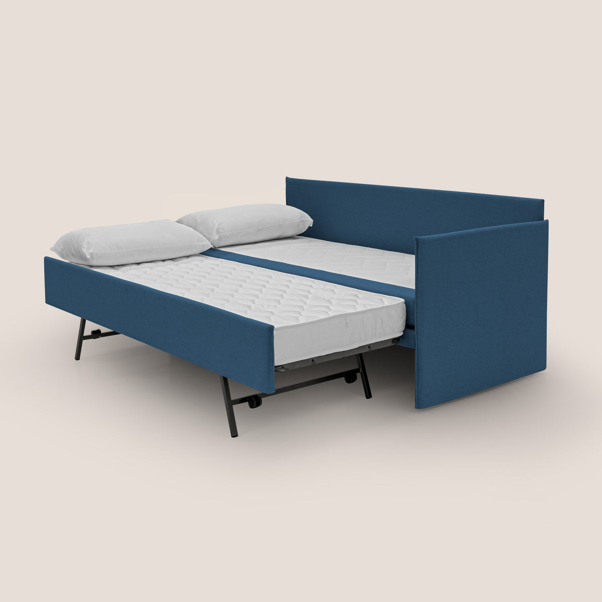 Durini Divano duplex con doppio letto in tessuto simil cotone impermeabile T13 blu - divitt.sbs
