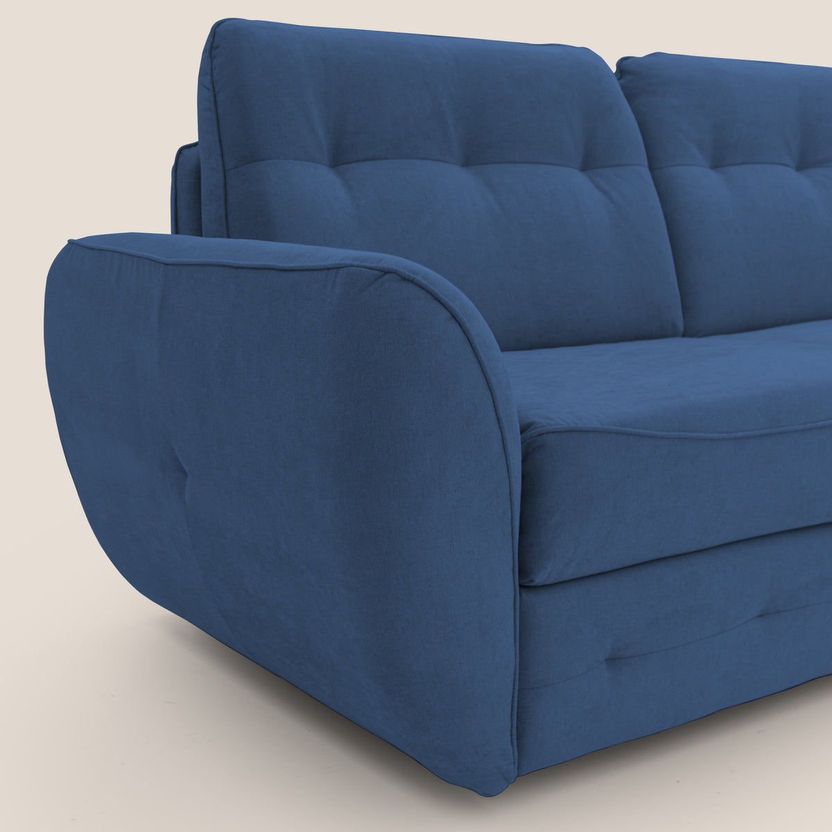Zeus divano letto angolare con materasso H18 cm pouf mobile in tessuto impermeabile T02 - divitt.sbs
