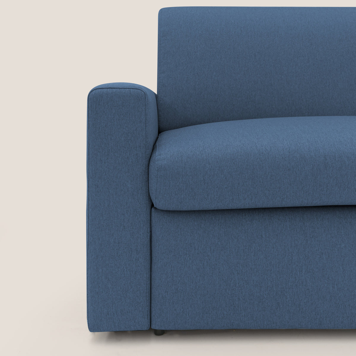 Kansas Divano letto matrimoniale alto 20 cm in tessuto impermeabile misto cotone T13 blu - divitt.sbs