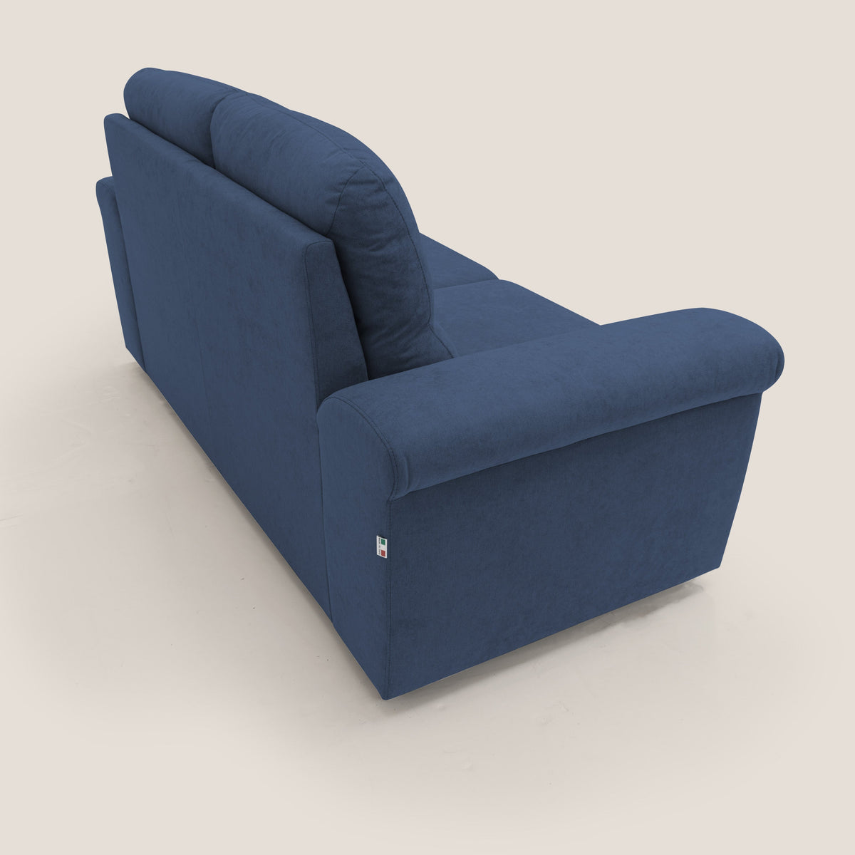 Minerva divano con pouf estraibile poggiapiedi in tessuto morbido impermeabile T02 blu - divitt.sbs