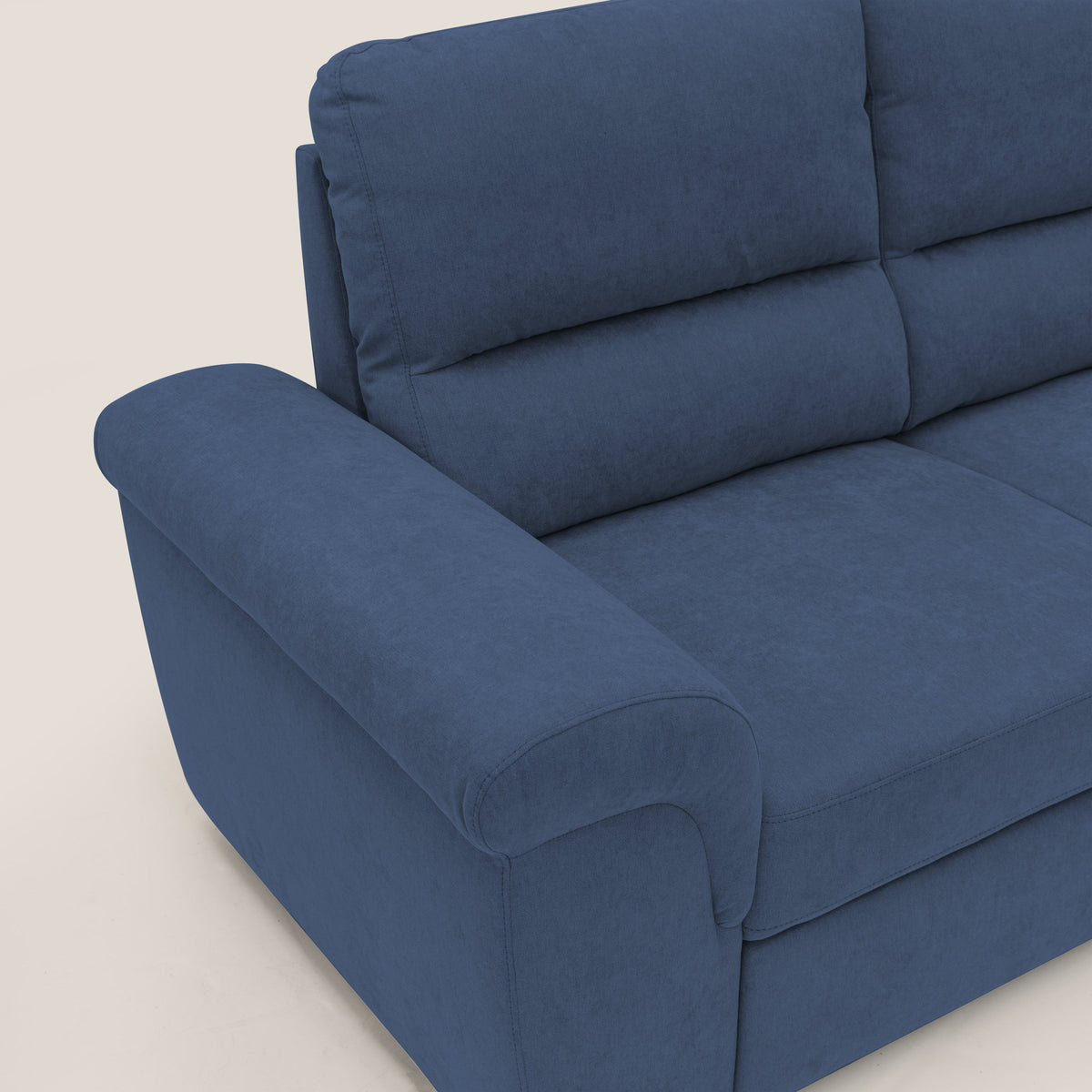 Minerva divano con pouf estraibile poggiapiedi in tessuto morbido impermeabile T02 blu - divitt.sbs