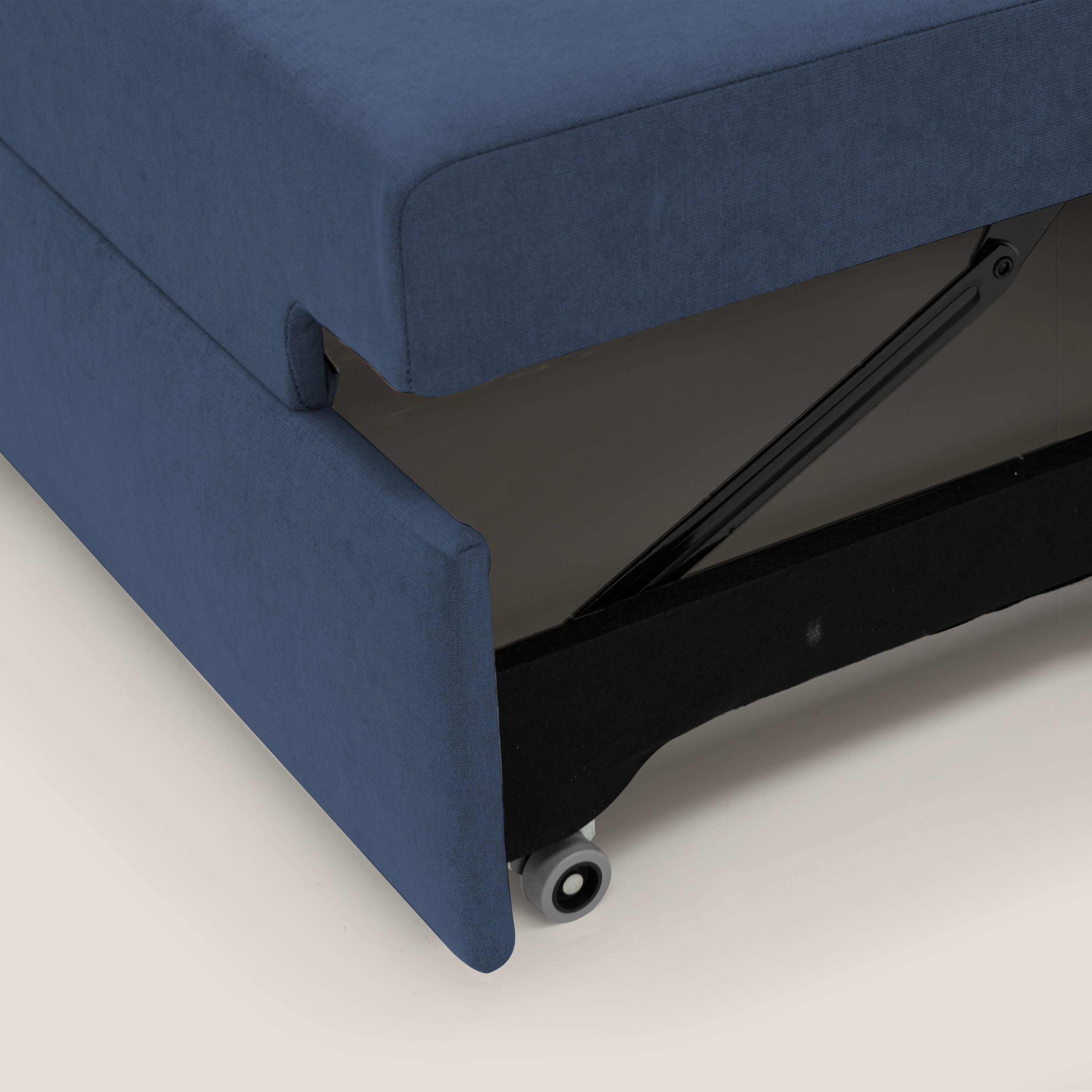 Minerva divano con pouf estraibile poggiapiedi in tessuto morbido impermeabile T02 blu - divitt.sbs
