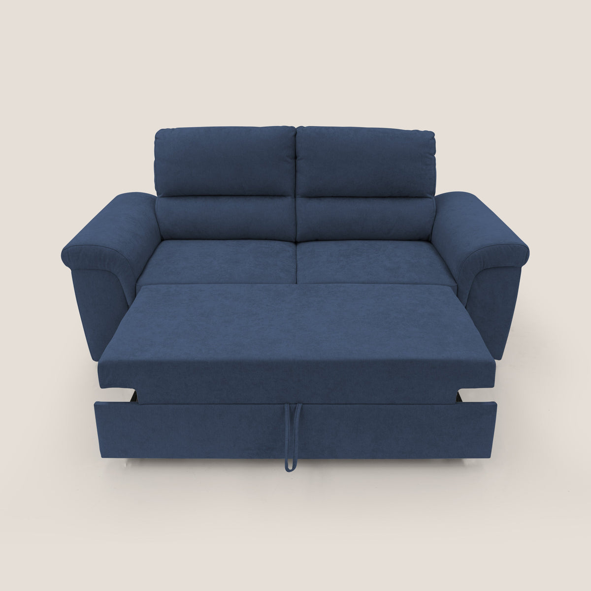 Minerva divano con pouf estraibile poggiapiedi in tessuto morbido impermeabile T02 blu - divitt.sbs