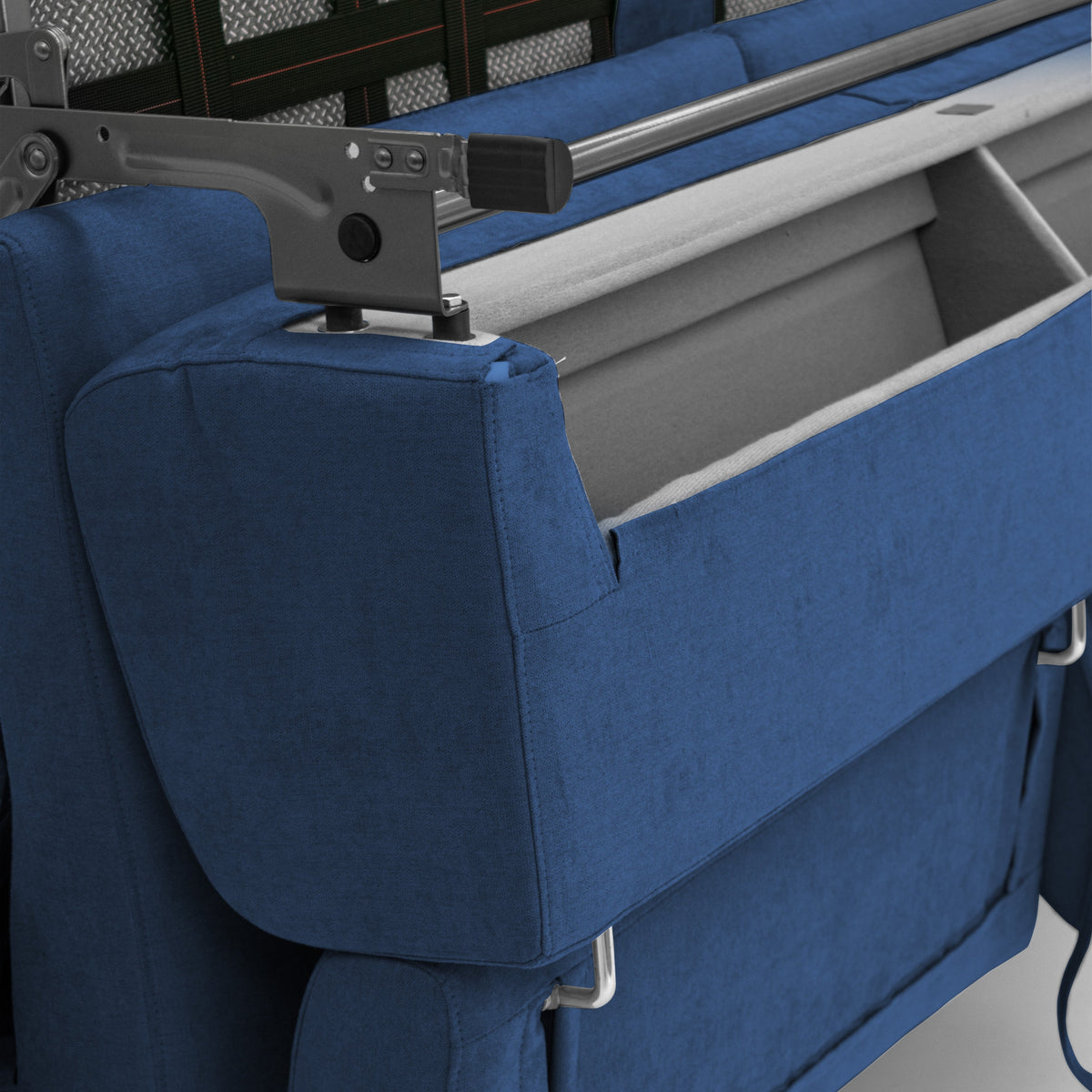 Bjorn divano letto sfoderabile con materasso H18 cm e poggiatesta reclinabili in tessuto impermeabile T02 blu - divitt.sbs