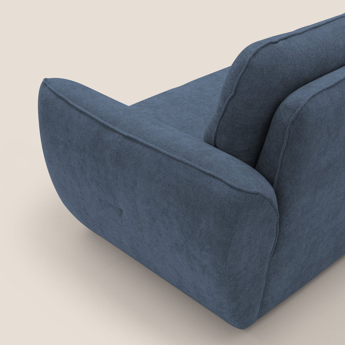Cerbero divano 2 e 3 posti in morbido bouclé impermeabile T07 blu - divitt.sbs