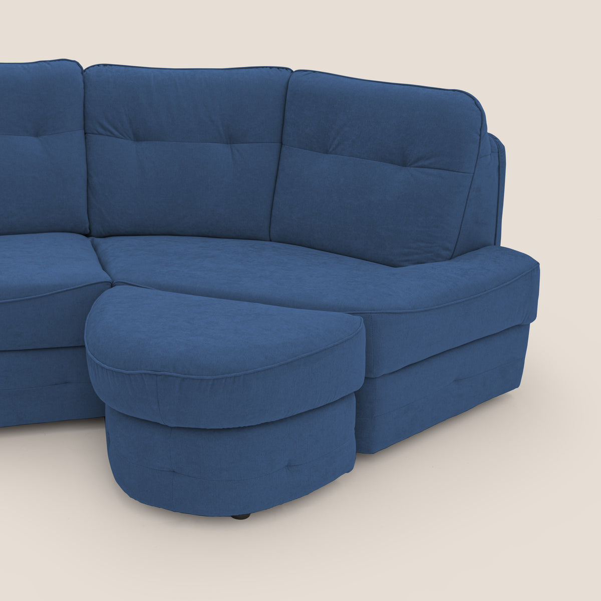 Zeus divano letto angolare con materasso H18 cm pouf mobile in tessuto impermeabile T02 - divitt.sbs