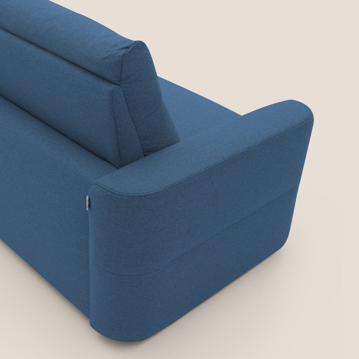 Cupido Divano letto materasso H18 cm e schienale alto in tessuto impermeabile simil cotone T13 blu - divitt.sbs
