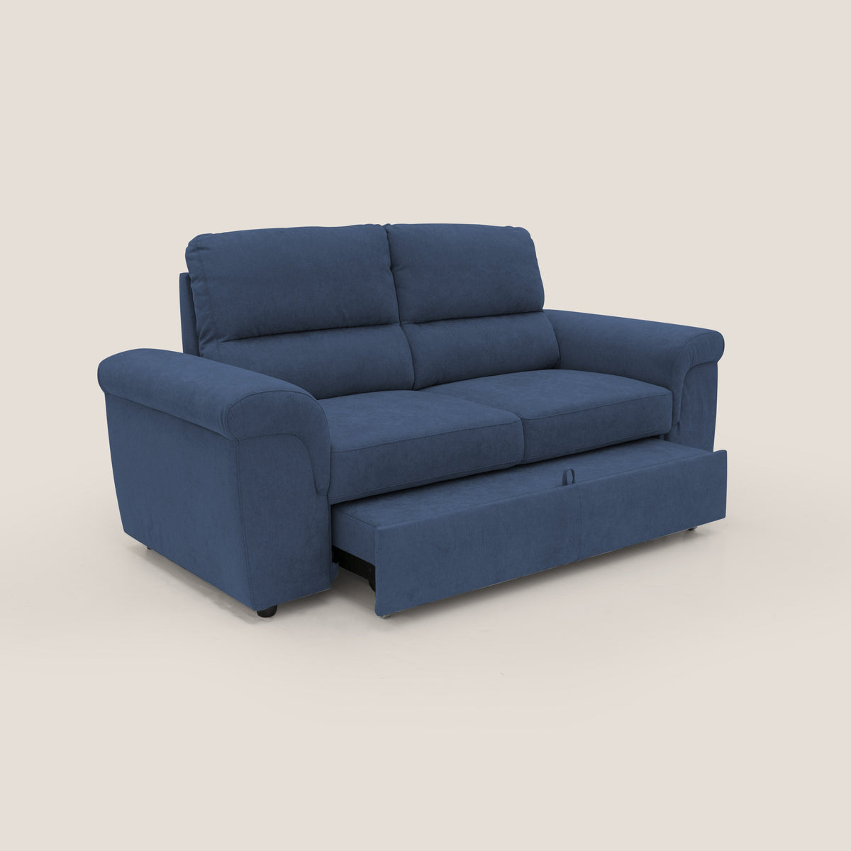 Minerva divano con pouf estraibile poggiapiedi in tessuto morbido impermeabile T02 blu - divitt.sbs