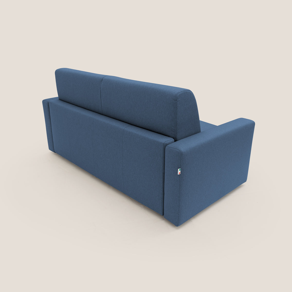 Kansas Divano letto matrimoniale alto 20 cm in tessuto impermeabile misto cotone T13 blu - divitt.sbs