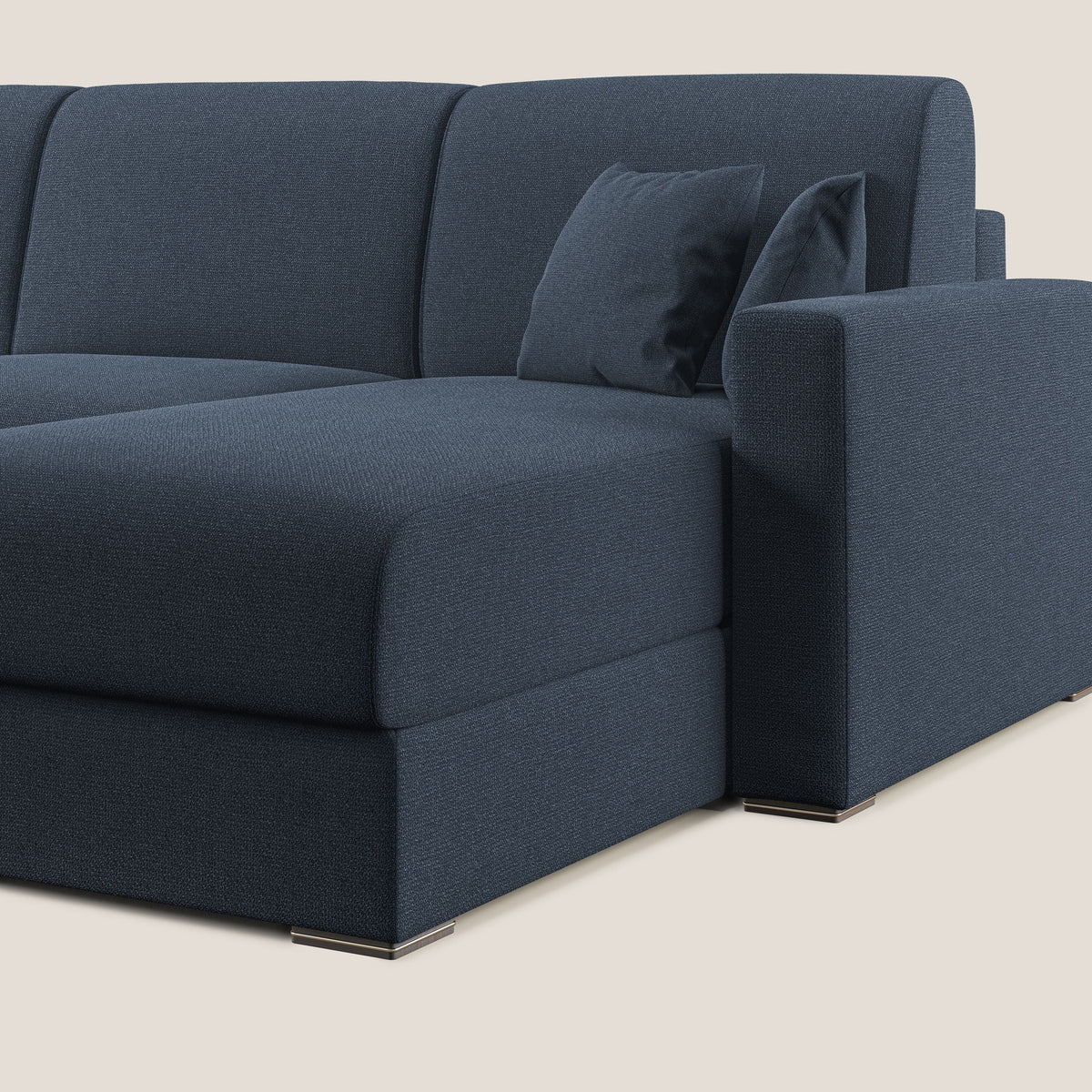Best Divano letto angolare con penisola in tessuto smacchiabile QuickClean T08 blu - divitt.sbs