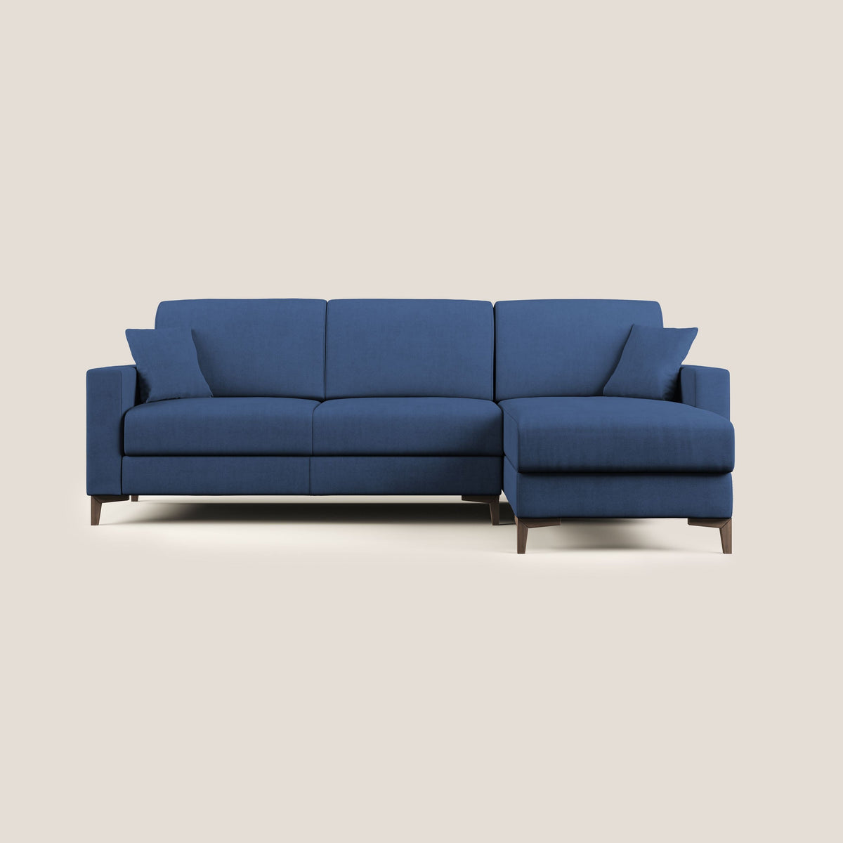 Kafka divano letto angolare in morbido tessuto impermeabile T02 blu - divitt.sbs