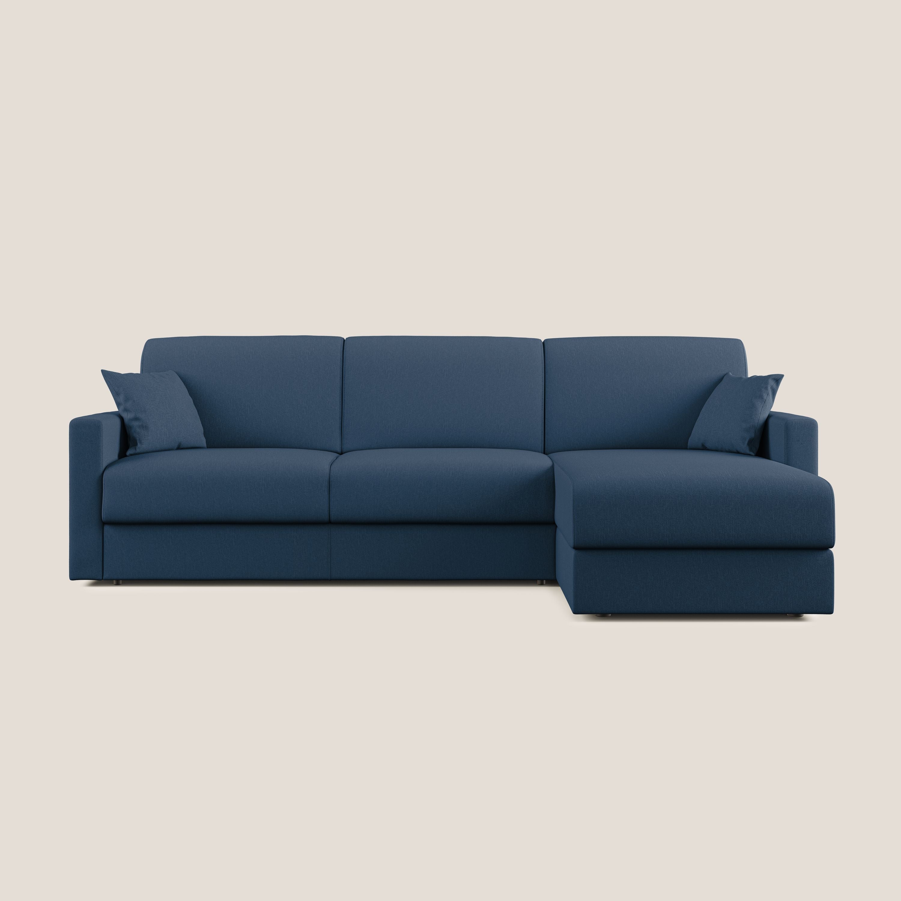 Chris Divano letto angolare 5 posti in tessuto impermeabile T13 blu - divitt.sbs
