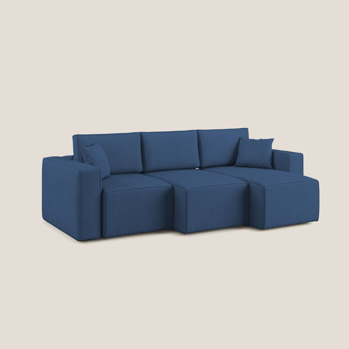 Morfeo divano con 3 sedute estraibili in morbido tessuto impermeabile T02 blu - divitt.sbs