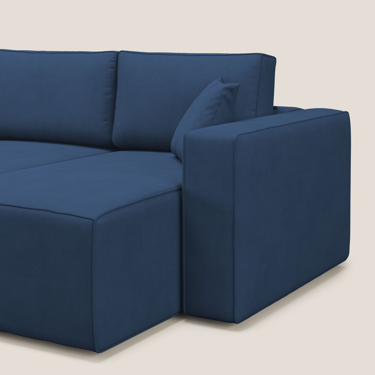 Morfeo divano con 3 sedute estraibili in morbido tessuto impermeabile T02 blu - divitt.sbs