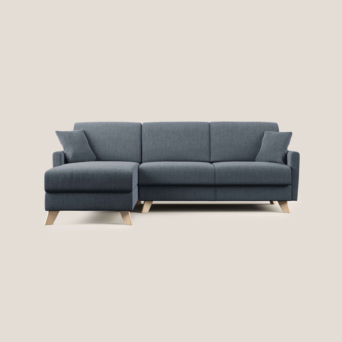 Edgar divano letto angolare in tessuto felis impermeabile T03 blu - divitt.sbs