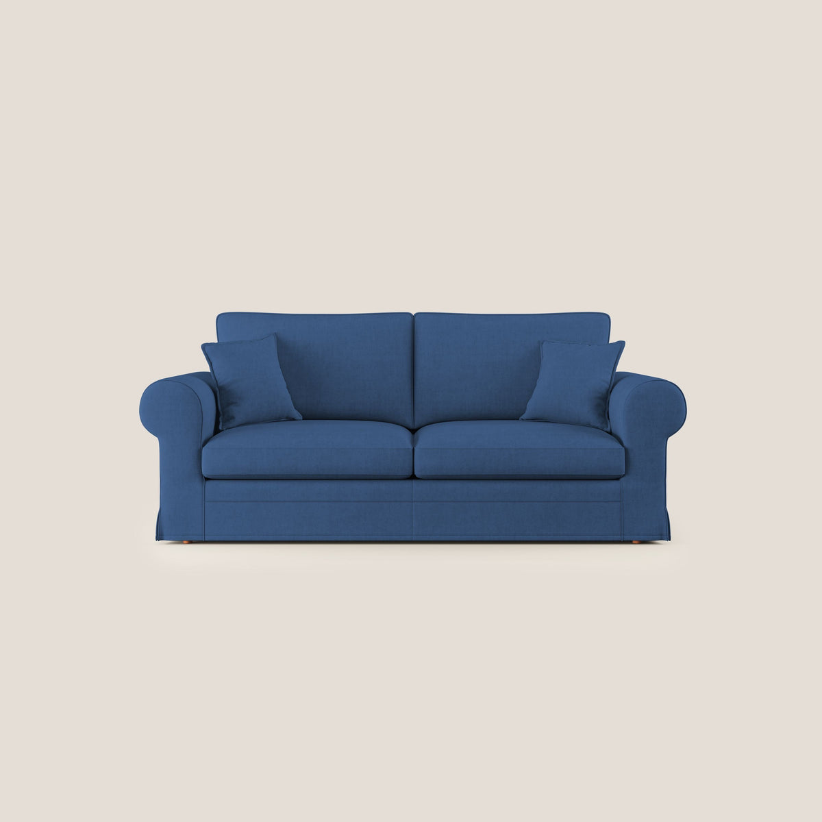 Lady divano classico in piuma d'oca realizzato con tessuto impermeabile T02 blu - divitt.sbs