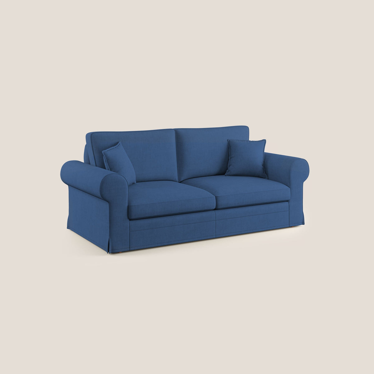 Lady divano classico in piuma d'oca realizzato con tessuto impermeabile T02 blu - divitt.sbs