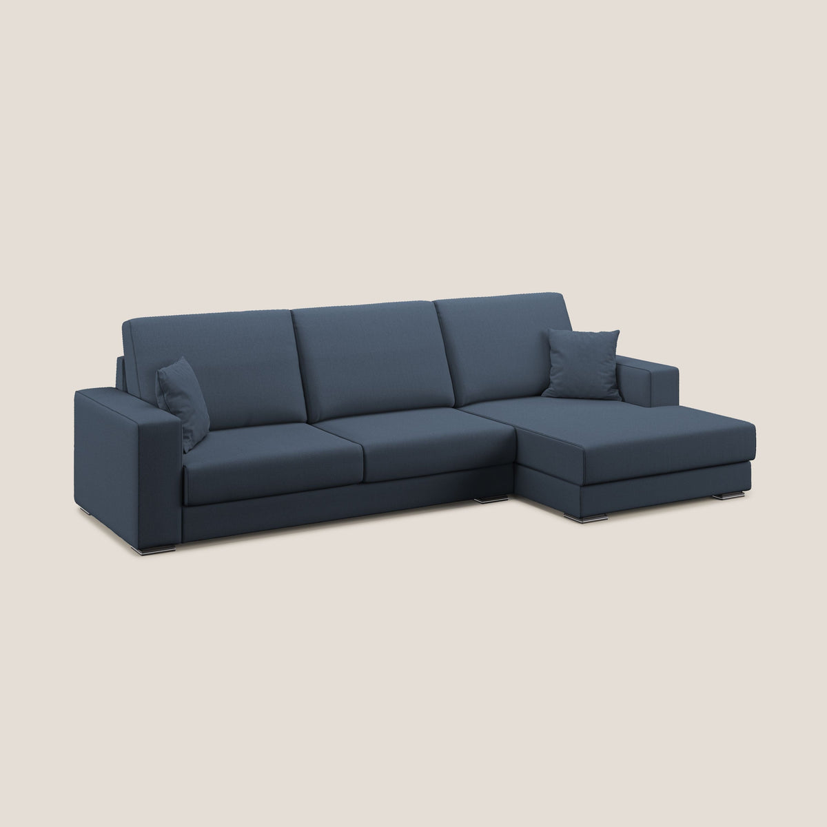 Marte divano angolare in tessuto smacchiabile impermeabile T08 blu - divitt.sbs