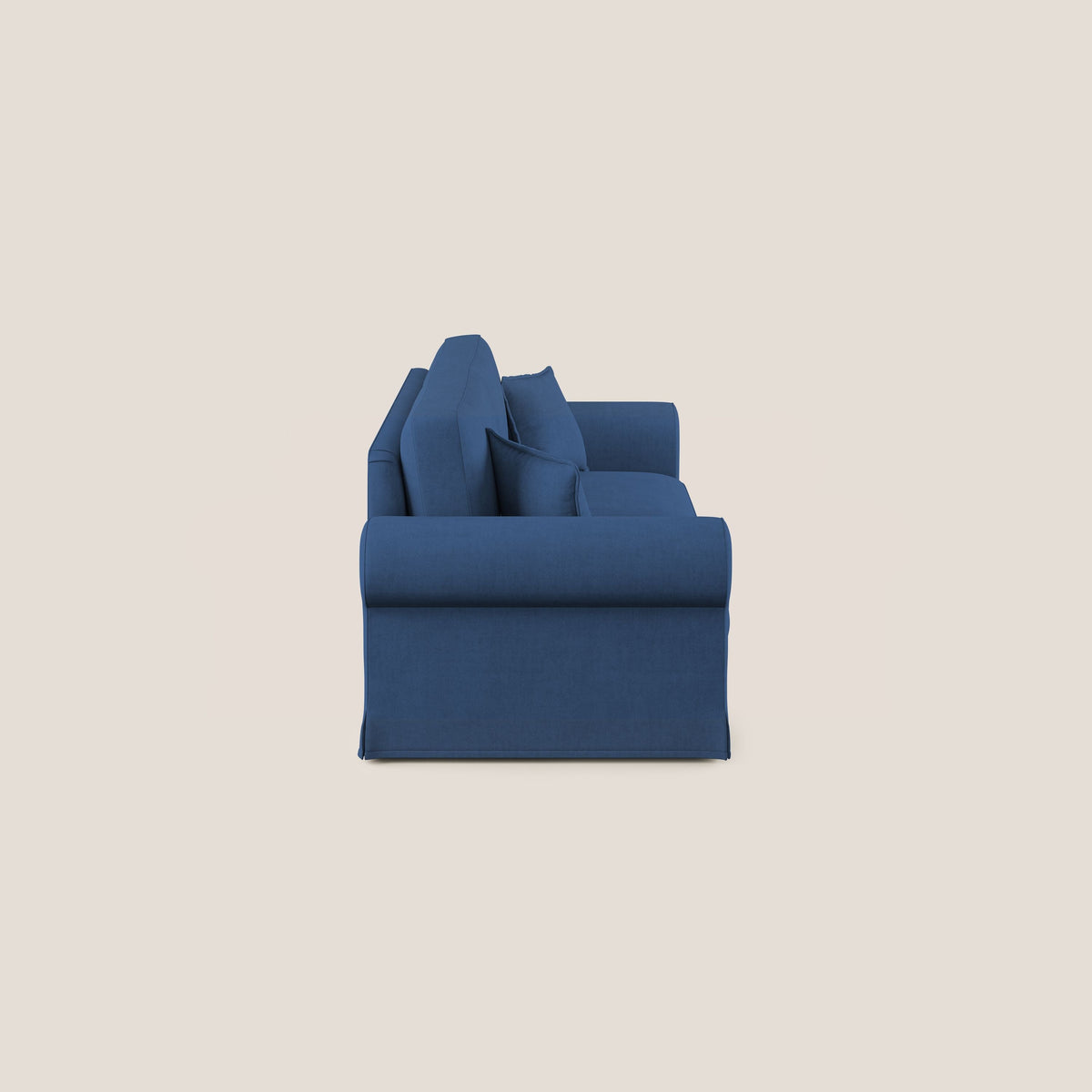 Lady divano classico in piuma d'oca realizzato con tessuto impermeabile T02 blu - divitt.sbs